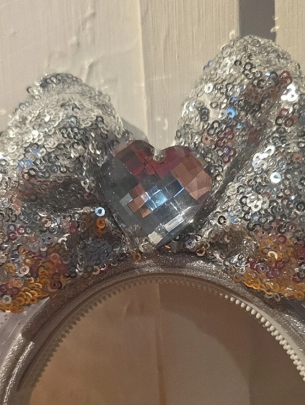 Disney Cinderella 75th Anniversary Silver Sparkle Mickey Ears Headband